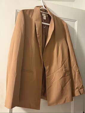 Camel Open Front Blazer